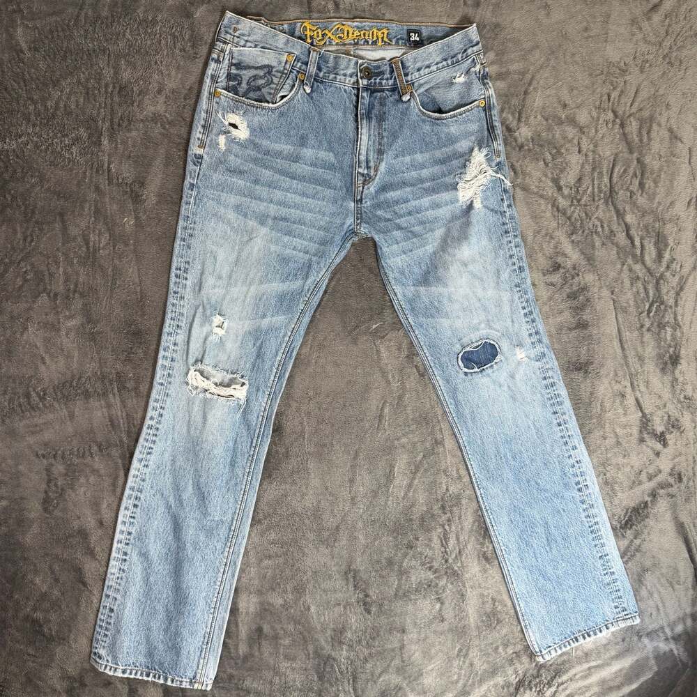 Fox Racing Fox Denim Distressed Light Wash Jeans 32x32
Tagged 34